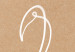 Poster White Flamingo - delicate line art with a bird on a uniform beige background 118987 additionalThumb 9