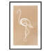 Poster White Flamingo - delicate line art with a bird on a uniform beige background 118987 additionalThumb 17