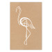 Poster White Flamingo - delicate line art with a bird on a uniform beige background 118987