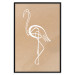 Poster White Flamingo - delicate line art with a bird on a uniform beige background 118987 additionalThumb 24