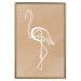 Poster White Flamingo - delicate line art with a bird on a uniform beige background 118987 additionalThumb 20