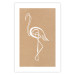 Poster White Flamingo - delicate line art with a bird on a uniform beige background 118987 additionalThumb 19