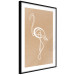Poster White Flamingo - delicate line art with a bird on a uniform beige background 118987 additionalThumb 13