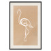 Poster White Flamingo - delicate line art with a bird on a uniform beige background 118987 additionalThumb 18