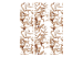 Room Separator Sepia Flora - brown rain of leafy ornaments on a white background 122987 additionalThumb 3