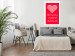 Wall Poster Let's Love - striped heart and English captions on red background 123587 additionalThumb 4