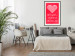 Wall Poster Let's Love - striped heart and English captions on red background 123587 additionalThumb 22