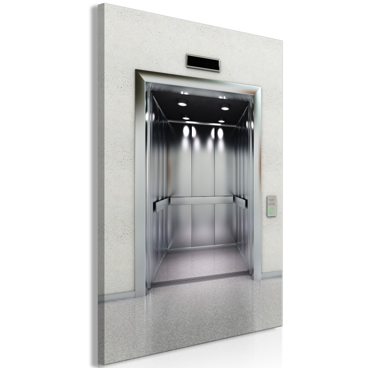 Canvas Modern elevator - grey colour photograph of office architecture 123887 additionalImage 2