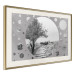 Poster Hierapolis - black and white landscape of trees in circular frame 123987 additionalThumb 2