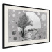 Poster Hierapolis - black and white landscape of trees in circular frame 123987 additionalThumb 3