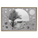 Poster Hierapolis - black and white landscape of trees in circular frame 123987 additionalThumb 20