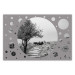 Poster Hierapolis - black and white landscape of trees in circular frame 123987
