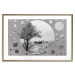 Poster Hierapolis - black and white landscape of trees in circular frame 123987 additionalThumb 16