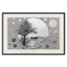 Poster Hierapolis - black and white landscape of trees in circular frame 123987 additionalThumb 18
