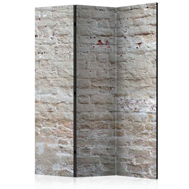 Room Separator Hidden Harmony (3-piece) - beige pattern with old brick texture 124087