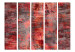 Room Divider Screen Red Metal II (5-piece) - irregular texture in red 124287 additionalThumb 3