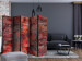 Room Divider Screen Red Metal II (5-piece) - irregular texture in red 124287 additionalThumb 4