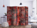Room Divider Screen Red Metal II (5-piece) - irregular texture in red 124287 additionalThumb 2