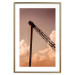 Poster Cloud Arrangement - landscape of orange sky with construction crane 124387 additionalThumb 14