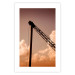 Poster Cloud Arrangement - landscape of orange sky with construction crane 124387 additionalThumb 25