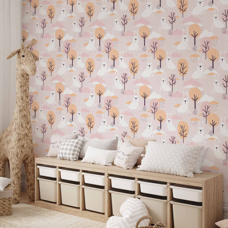 Modern Wallpaper Rabbit and Trees 127187 additionalImage 4