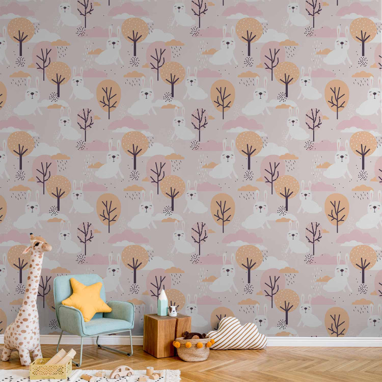 Modern Wallpaper Rabbit and Trees 127187 additionalImage 8