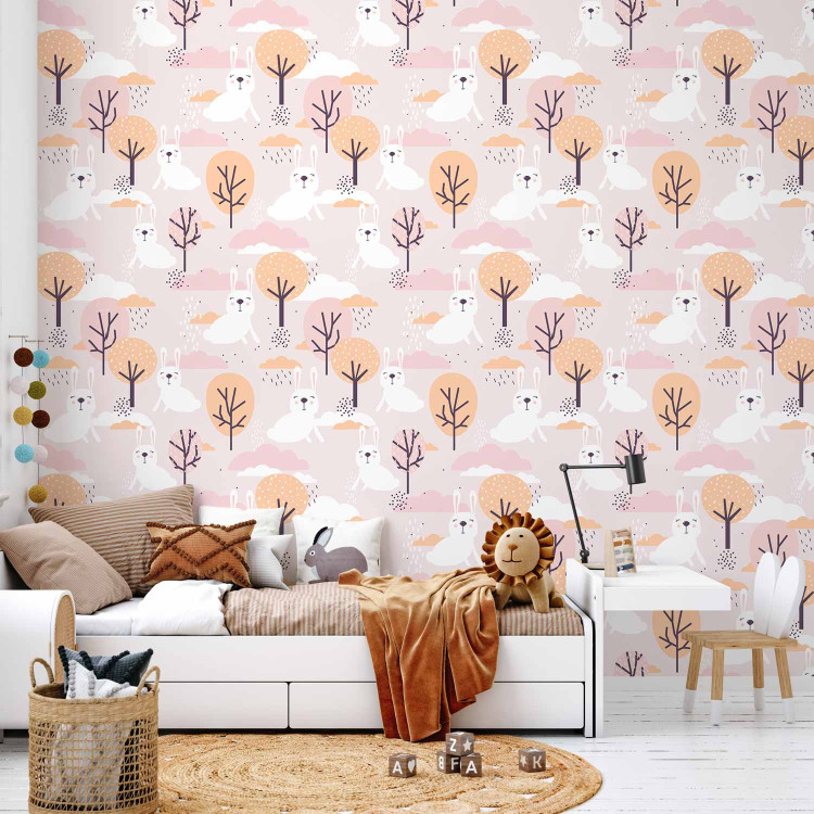 Modern Wallpaper Rabbit and Trees 127187 additionalImage 10