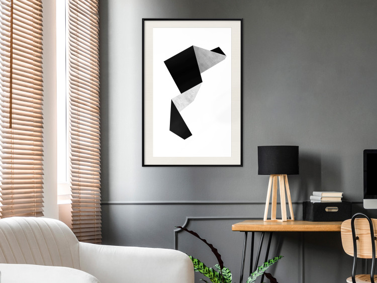 Poster Module - black and white abstract geometric figure on a light background 127387 additionalImage 25