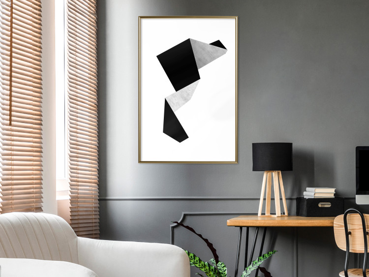 Poster Module - black and white abstract geometric figure on a light background 127387 additionalImage 5