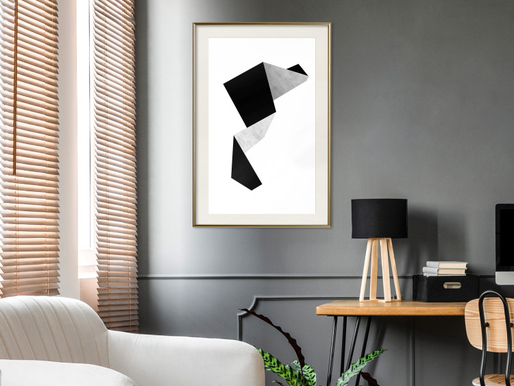 Poster Module - black and white abstract geometric figure on a light background 127387 additionalImage 24
