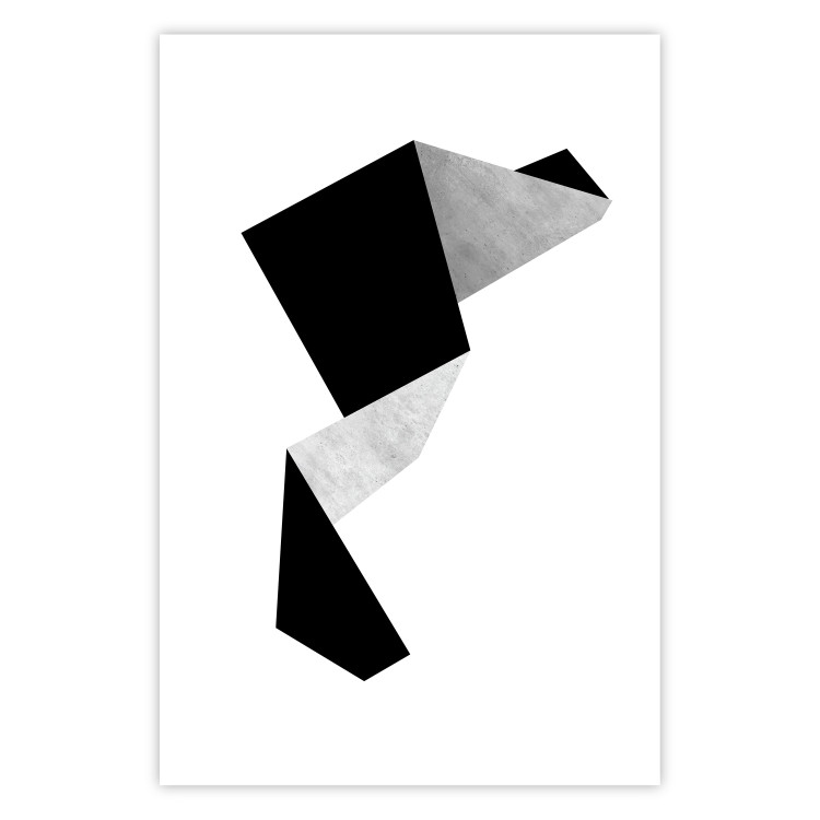 Poster Module - black and white abstract geometric figure on a light background 127387