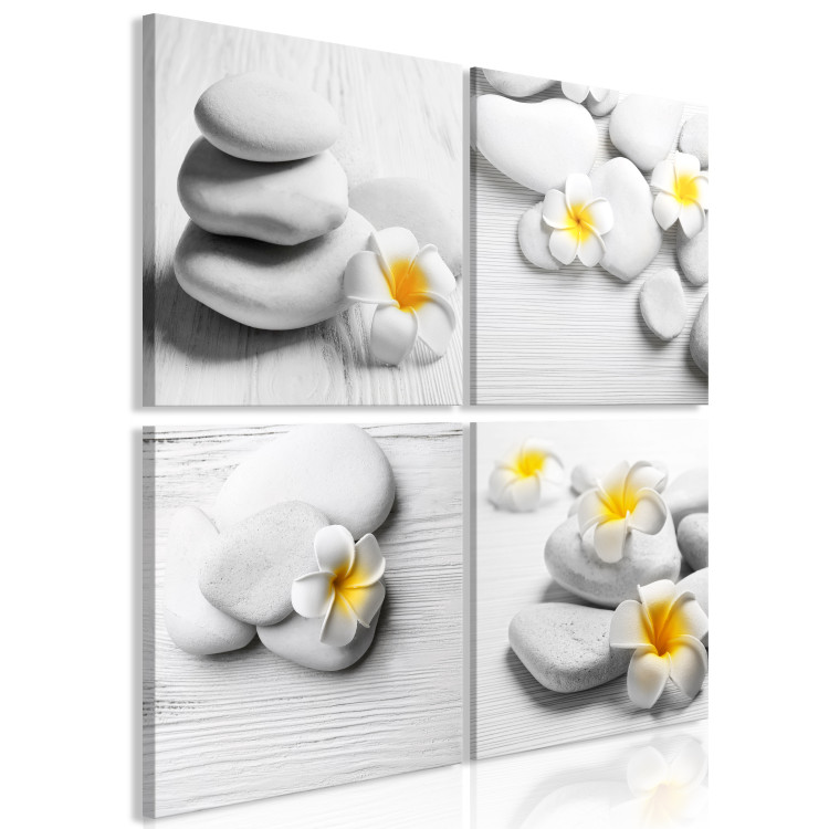 Canvas Print Stone Quartet (4-part) - stones and plants in Zen motif 128787 additionalImage 2