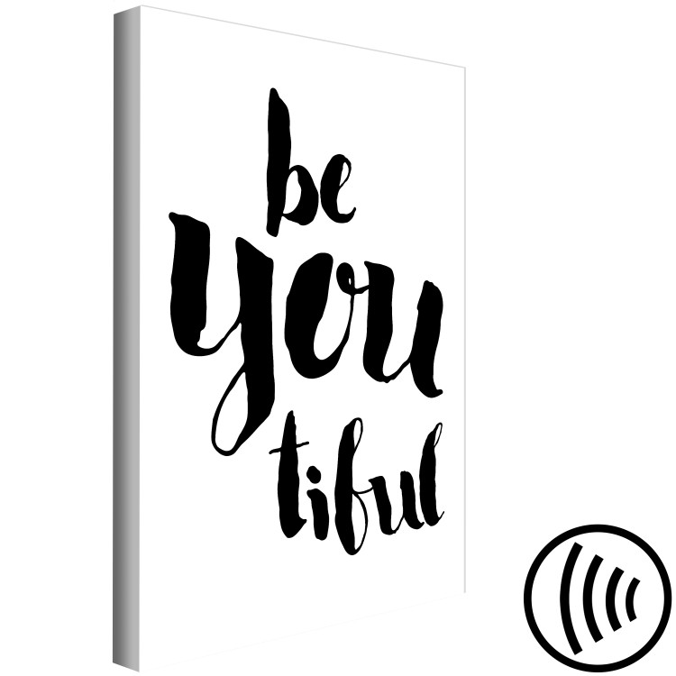 Canvas Beyoutiful - black and white composition with an English inscription 128987 additionalImage 6