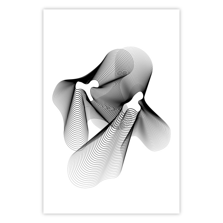 Wall Poster String Theory - black abstract patterns on white background 129587