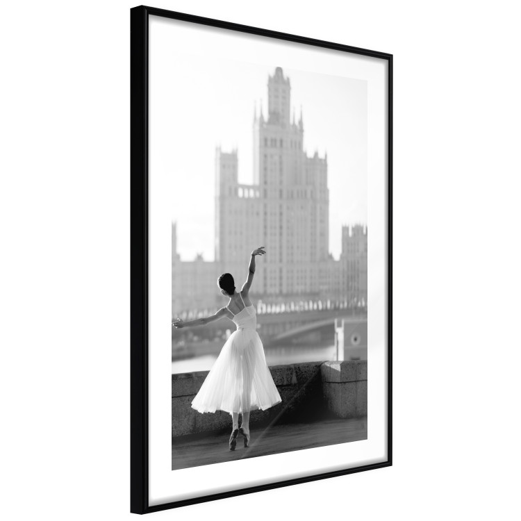 Wall Poster Dance by the River - gray landscape with a dancing woman against a city backdrop 129787 additionalImage 6