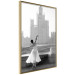 Wall Poster Dance by the River - gray landscape with a dancing woman against a city backdrop 129787 additionalThumb 12