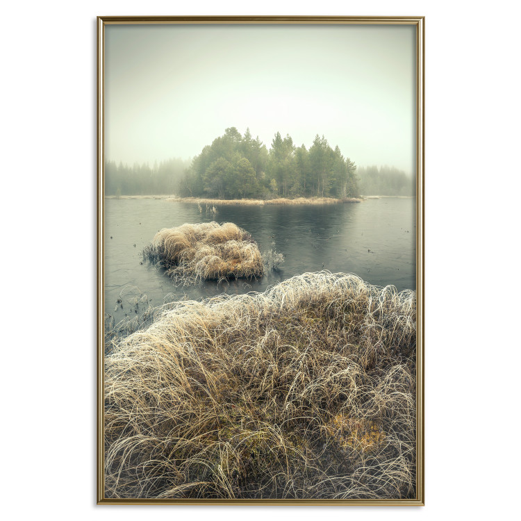 Wall Poster Autumn on Marshes - autumn landscape of a lake and islands against the sky 130387 additionalImage 20