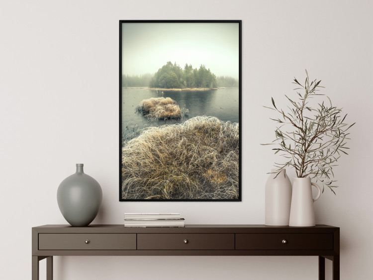 Wall Poster Autumn on Marshes - autumn landscape of a lake and islands against the sky 130387 additionalImage 4