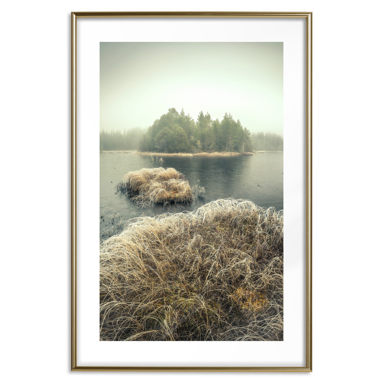 Wall Poster Autumn on Marshes - autumn landscape of a lake and islands against the sky 130387 additionalImage 16