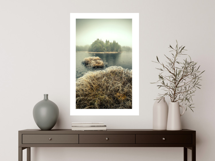 Wall Poster Autumn on Marshes - autumn landscape of a lake and islands against the sky 130387 additionalImage 3