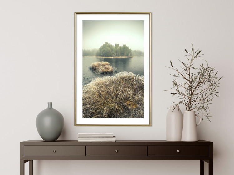 Wall Poster Autumn on Marshes - autumn landscape of a lake and islands against the sky 130387 additionalImage 13