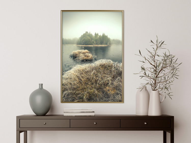 Wall Poster Autumn on Marshes - autumn landscape of a lake and islands against the sky 130387 additionalImage 5