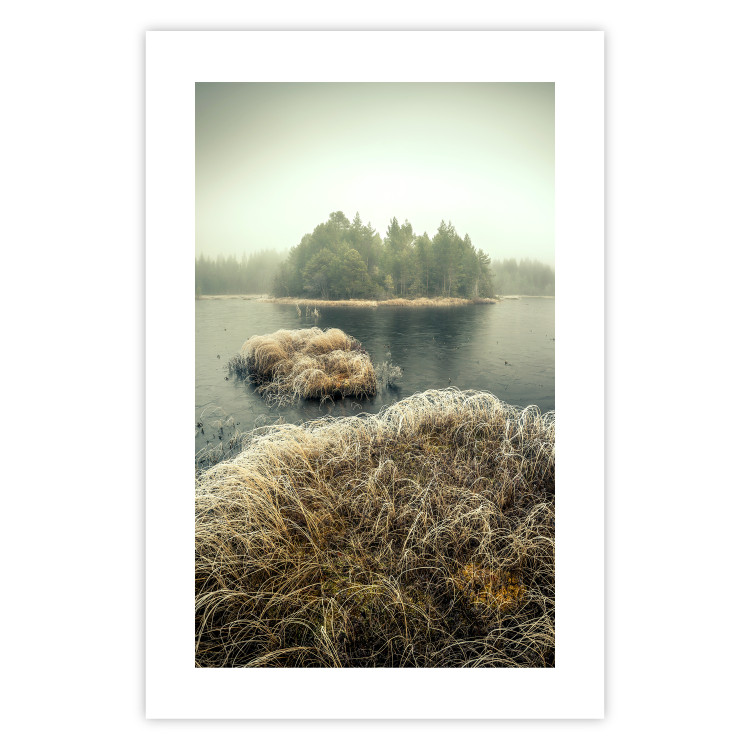 Wall Poster Autumn on Marshes - autumn landscape of a lake and islands against the sky 130387 additionalImage 18