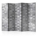 Room Divider Screen Dancing Bubbles II (5-piece) - geometric gray shapes 132587