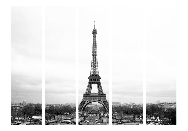 Room Separator Paris: Black and White Landscape II (5-piece) - Parisian architecture 133087 additionalImage 3