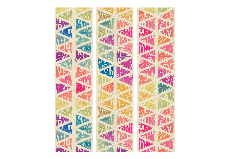 Room Separator Letters and Triangles (3-piece) - colorful geometric composition 133187 additionalImage 3