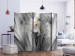 Room Divider Steel Lilies II - flowers of white lilies on luxurious gray background 133687 additionalThumb 2