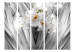Room Divider Steel Lilies II - flowers of white lilies on luxurious gray background 133687 additionalThumb 3