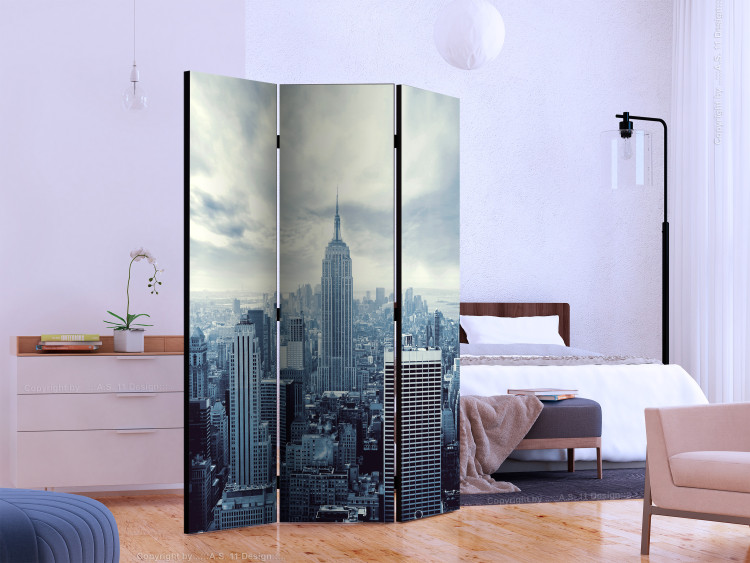 Room Divider Blue York - panorama of New York City architecture against a clear sky 133887 additionalImage 2