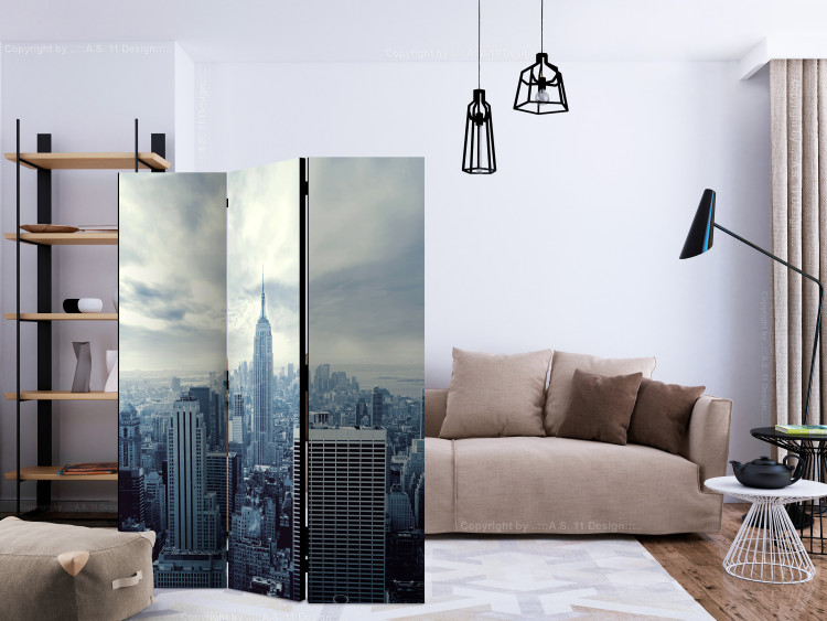 Room Divider Blue York - panorama of New York City architecture against a clear sky 133887 additionalImage 4